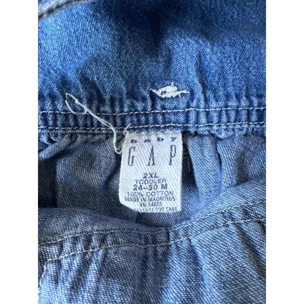 Baby Gap Blue Jeans Denim Overall Dress‎ Medium Wash Cotton Toddler 24-30 Months